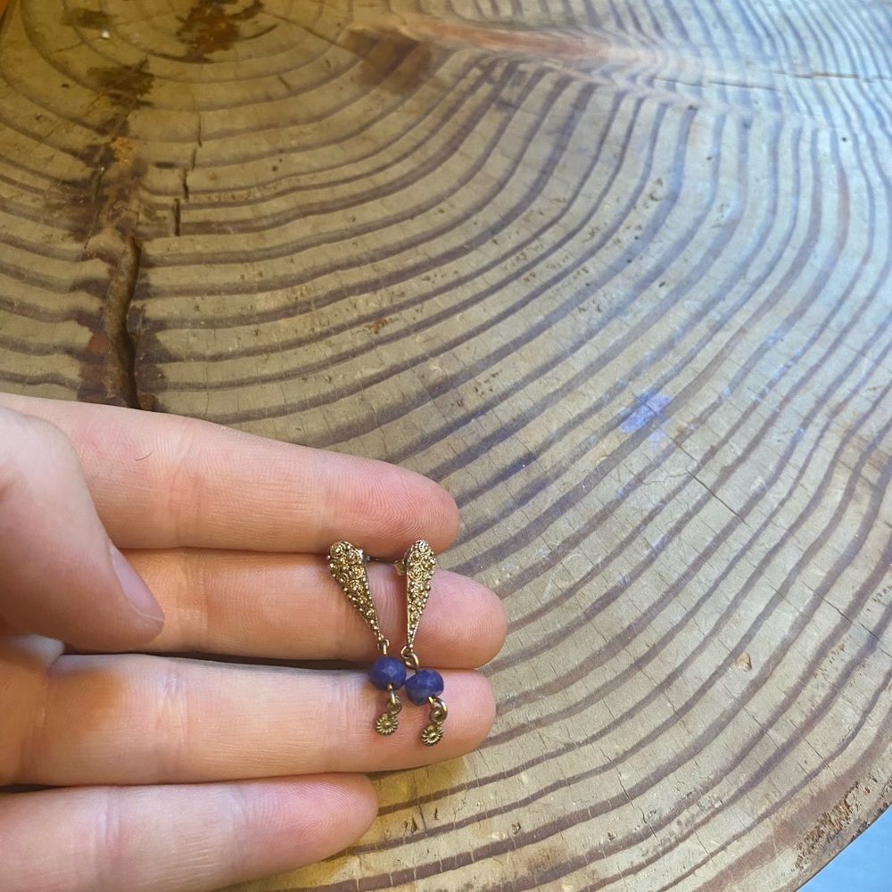 Elegant Lapis Lazuli Drop Earrings